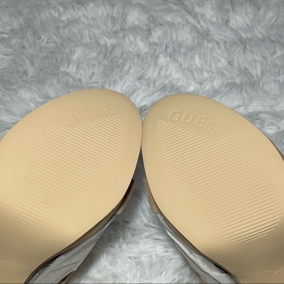 GUESS Taupe Blubell Suede Platform Slide 7.5 - Picture 13 of 16